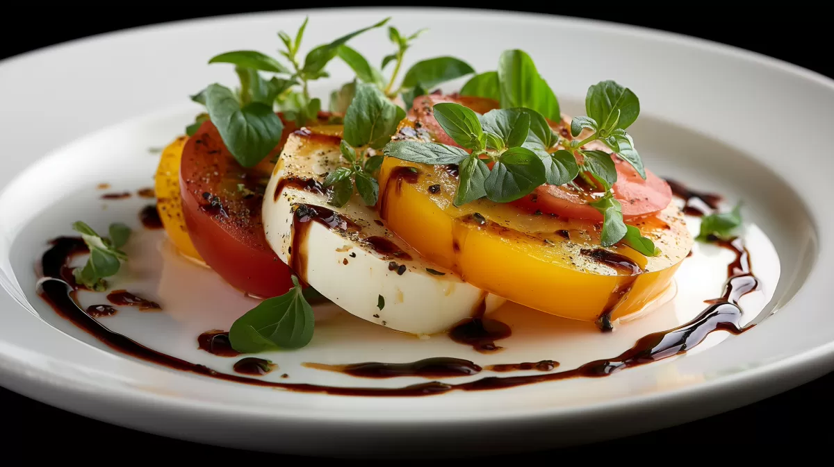 Eleganter Caprese mit Tamarillo & Thai-Basilikum
