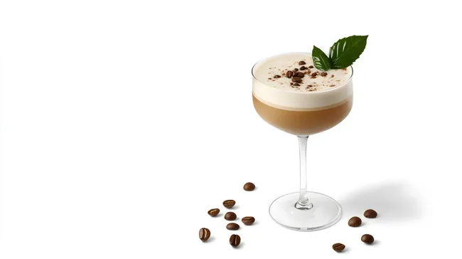 Eleganter Espresso-Martini-Cocktail mit Kaffeebohnen