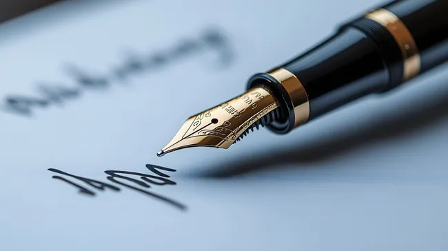 Eleganter Füllfederhalter mit goldfarbener Spitze