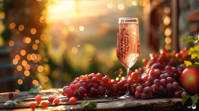 Eleganter Genuss: Festlicher Rotwein mit frischen Weintrauben