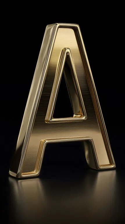 Eleganter glänzender Buchstabe 'A' in Gold