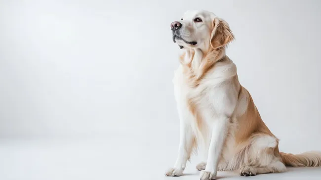 Eleganter Golden Retriever in heller Umgebung