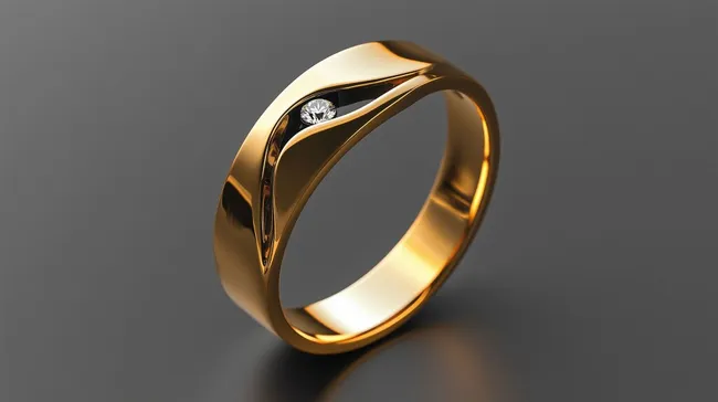 Eleganter Goldring mit Diamant-Akzent