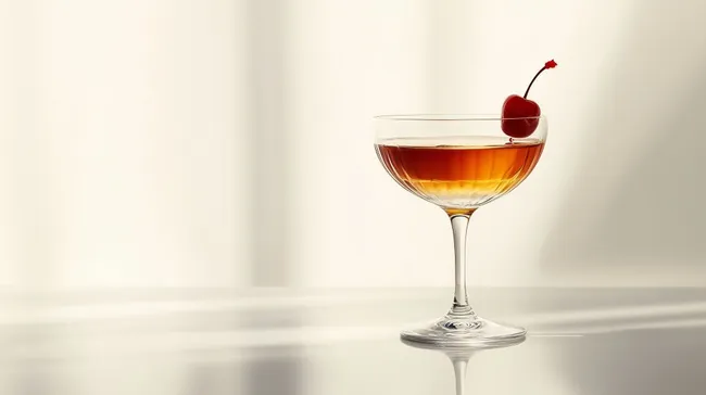 Eleganter Manhattan-Cocktail mit Kirsche