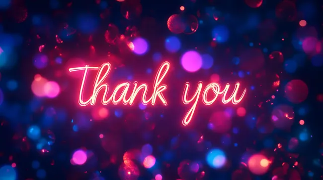 Eleganter Neonschriftzug 'Danke' auf funkelndem Hintergrund