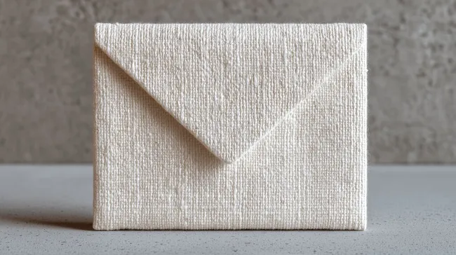 Eleganter Umschlag aus strukturiertem Stoff in Minimalistik