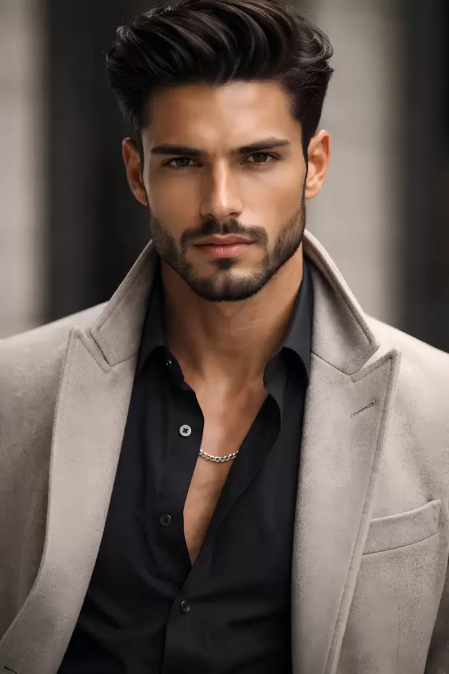 Eleganter und attraktiver junger Mann in Mode