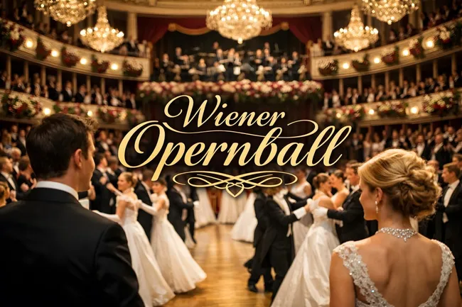 Eleganter Wiener Opernball mit tanzenden Paaren