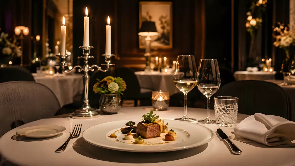 Elegantes Candlelight-Dinner im Gourmetrestaurant