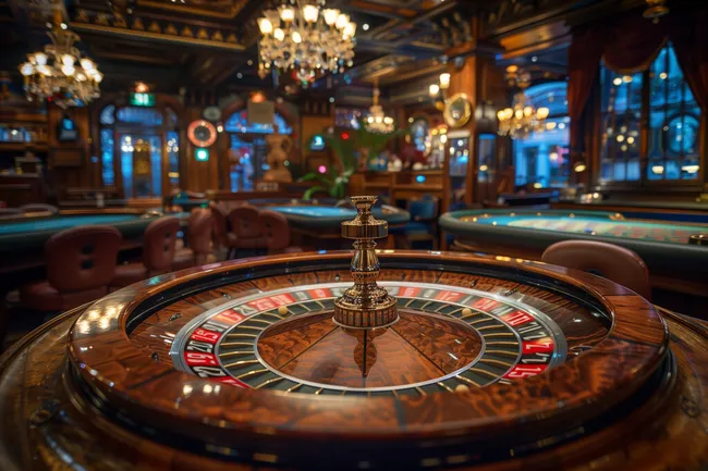 Elegantes Kasino-Interieur mit Roulette-Tisch