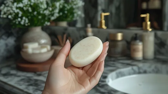Elegantes Seifenstück in stilvollem Badezimmerambiente