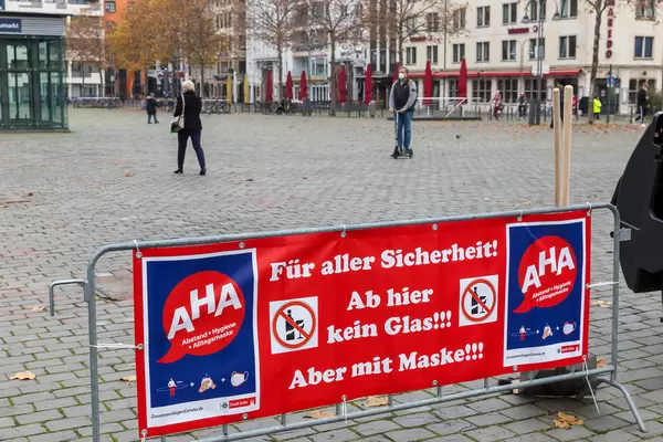 Empty Heumarkt in Cologne on the day of the traditional carnival season opening, cancelled due to Covid