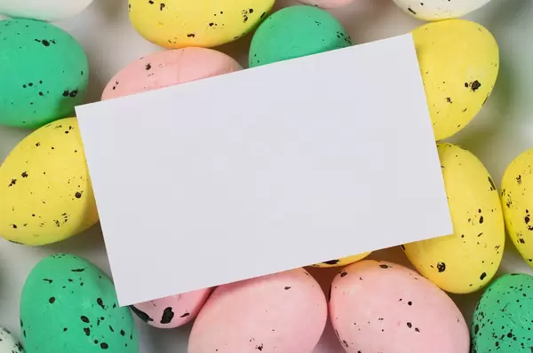 Empty paper on Easter eggs