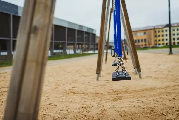 Empty Playground Swing On City (Flip 2020)