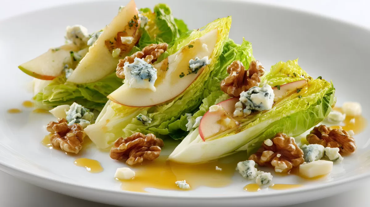 Endiviensalat mit Walnüssen, Birne und Blauschimmelkäse