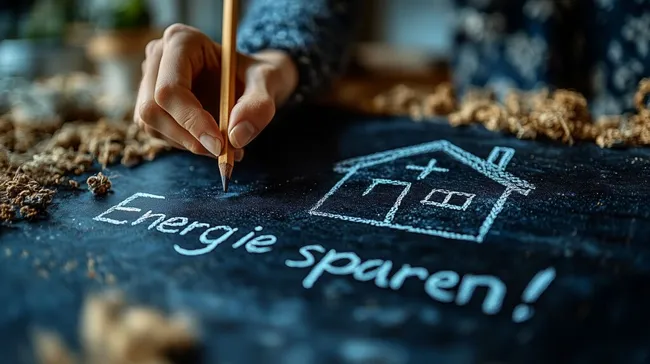 Energie sparen im Haushalt: Moderne Kreide-Illustration