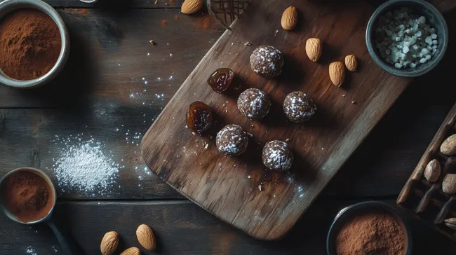 Energiereiche Pralinen mit Nüssen und Datteln