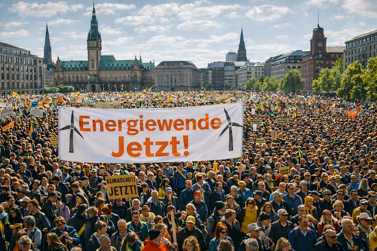 Energiewende-Demo mit Tausenden Menschen in Hamburg
