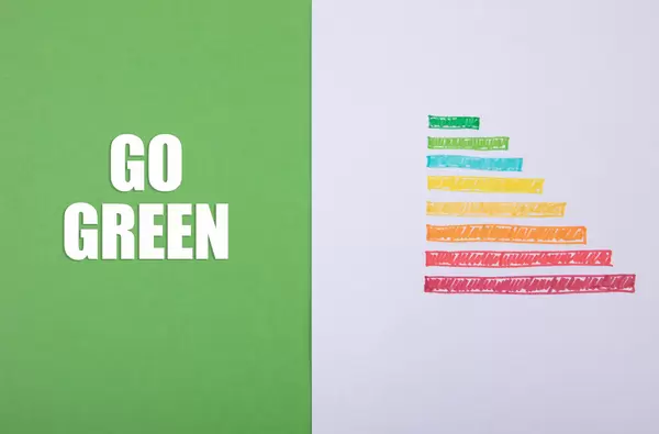 Energy rating chart with Go Green text