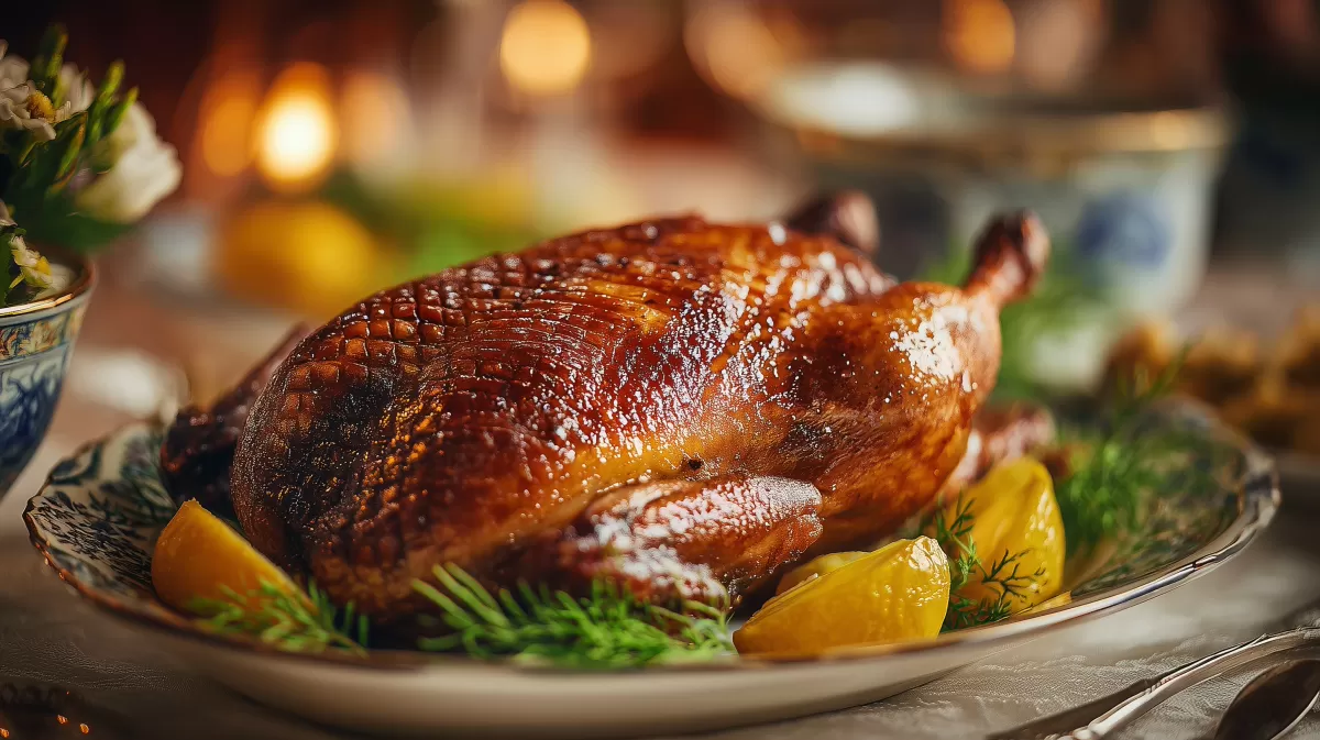 Entenbraten mit Gelinggarantie auf festlicher Tafel