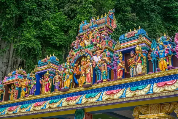 Entrance Gate with Sculptures of Batu Caves in Kuala Lumpur