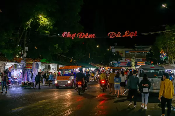 Entrance Sign of the Night Market in Dalat, Vietnam