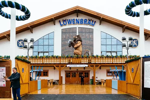 Entrance to Löwenbräu tent at Oktoberfest