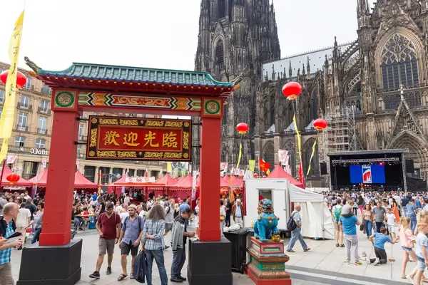 Entrance to the Chinafest in the shape of a Chinese gate