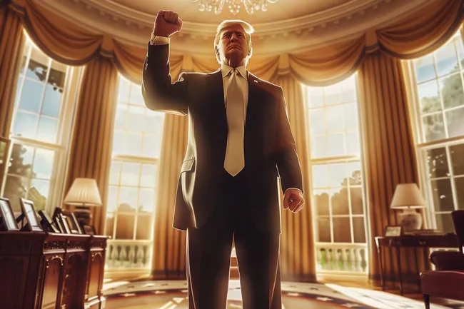 Entschlossene Führungsfigur im Oval Office