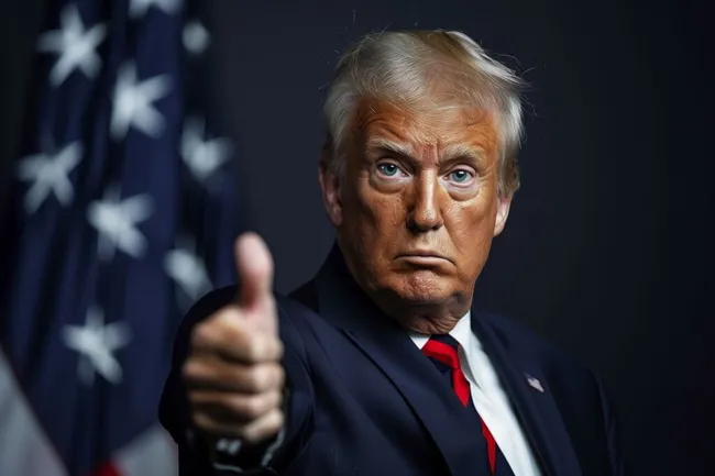 Entschlossener Politiker im Rampenlicht