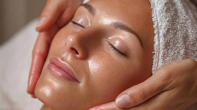 Entspannende Gesichtsbehandlung in luxuriösem Spa-Ambiente