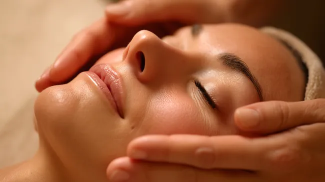 Entspannende Gesichtsbehandlung in ruhiger Spa-Atmosphäre