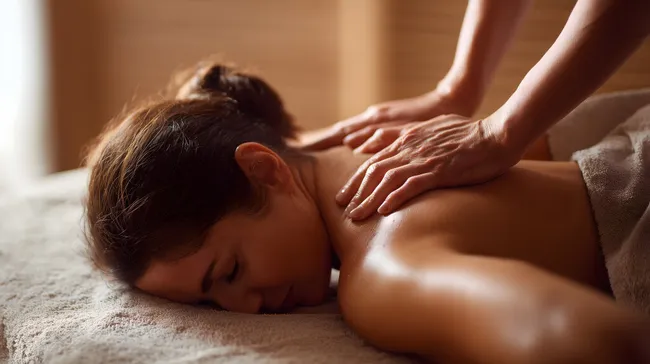 Entspannende Rückenmassage in Wellness-Atmosphäre