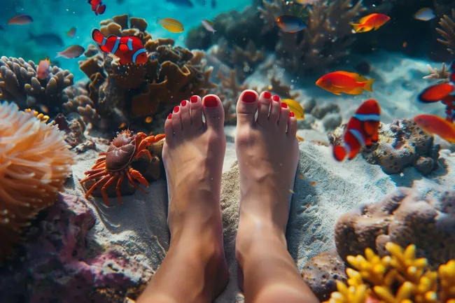 Entspannende Unterwasserwelt mit Korallen und Tropenfischen