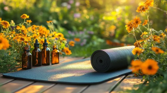 Entspannende Yogapraxis in sommerlicher Gartenidylle