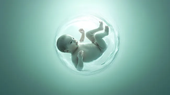 Entspannendes Babyfoto in harmonischer Unterwasserumgebung