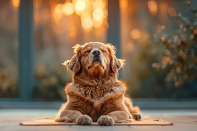 Entspannter Hund im Sonnenlicht