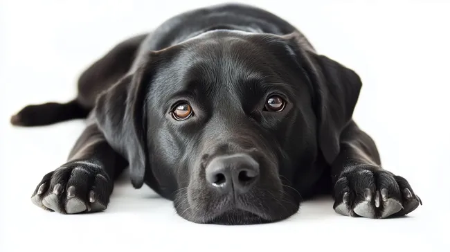 Entspannter schwarzer Labrador Retriever