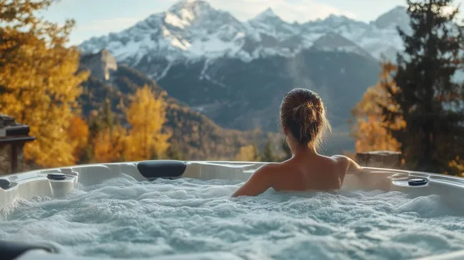 Entspannung im Whirlpool mit Bergpanorama