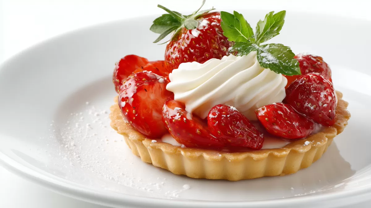 Erdbeer Tartelette mit Vanillecreme photoreal