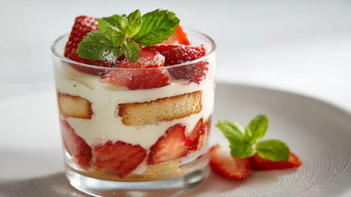 Erdbeer Tiramisu mit Limoncello im Glas