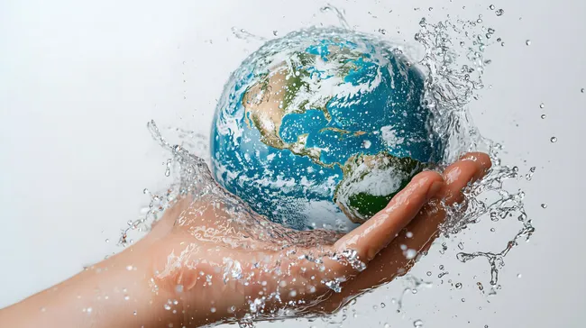 Erde in der Hand - Wasser und Umweltschutz-Konzept