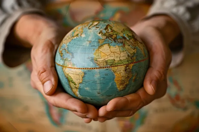 Erde in Händen - globale Verantwortung und Teamwork
