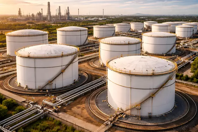 Erdölraffinerie im Morgenlicht: Moderne Industrielandschaft