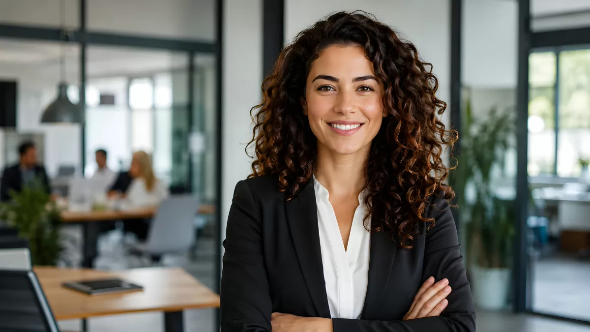 Erfolgreiche Geschäftsfrau im modernen Büro