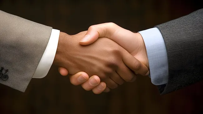 Erfolgreicher Handschlag zwischen Geschäftspartnern