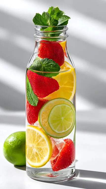 Erfrischende Fruchtlimonade mit Zitrone und Erdbeere