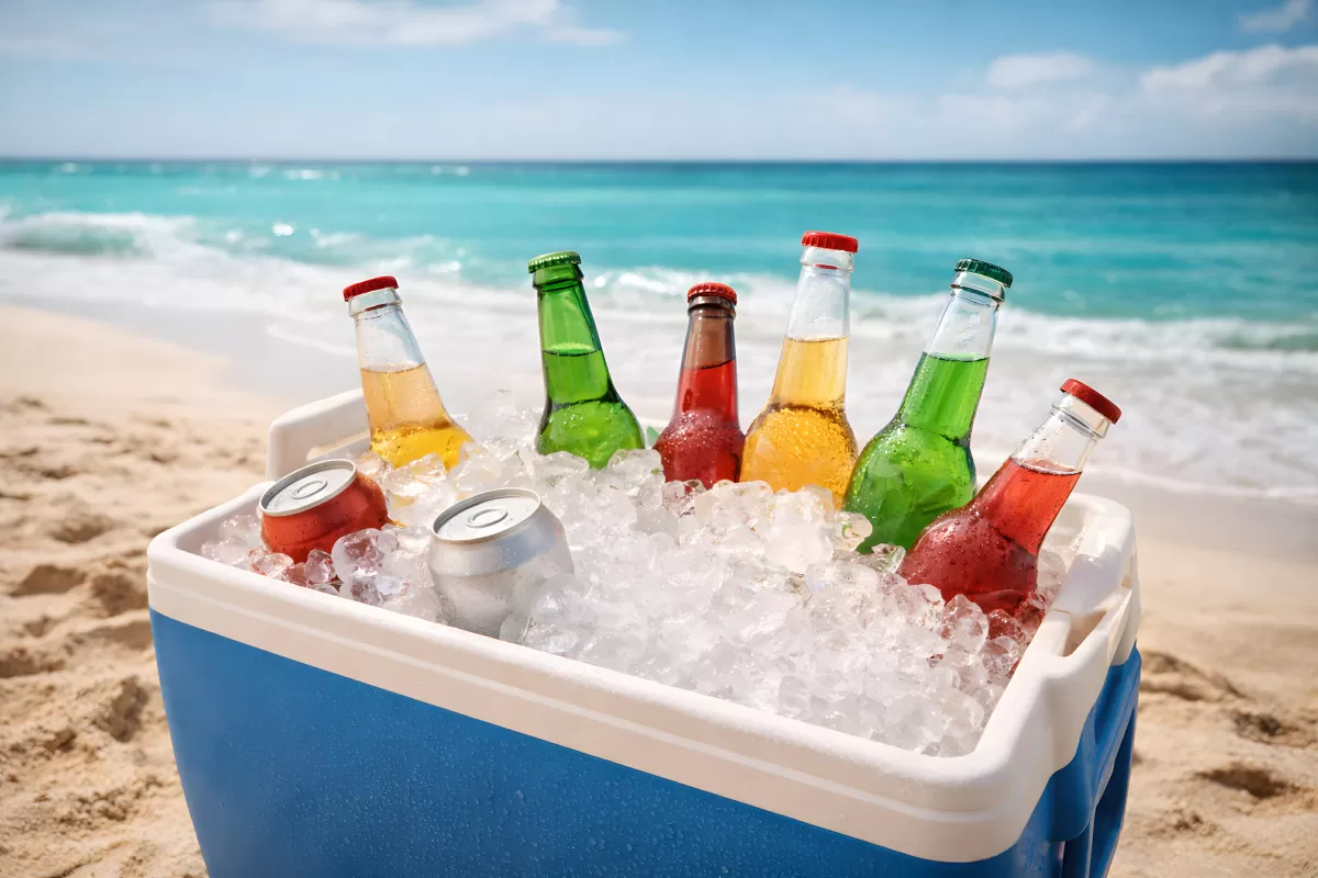 Erfrischende Getränke am tropischen Strand