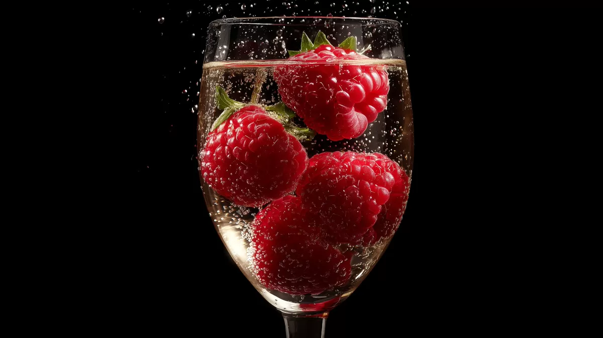 Erfrischende Himbeerlimonade in Glaspokal