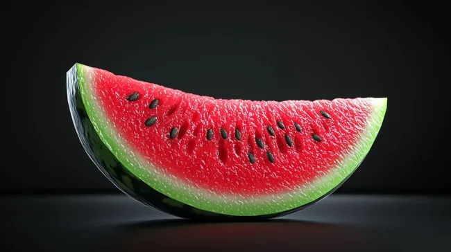 Erfrischende Scheibe einer saftig-roten Wassermelone